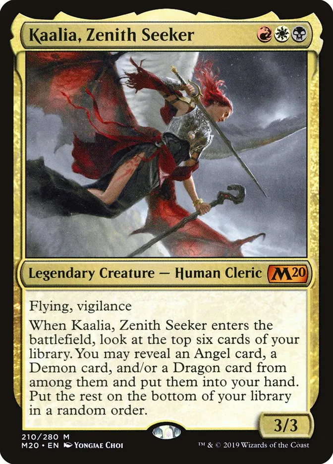 2019 Core Set 2020 Kaalia, Zenith Seeker [Prerelease] mythic #210 mythic card image