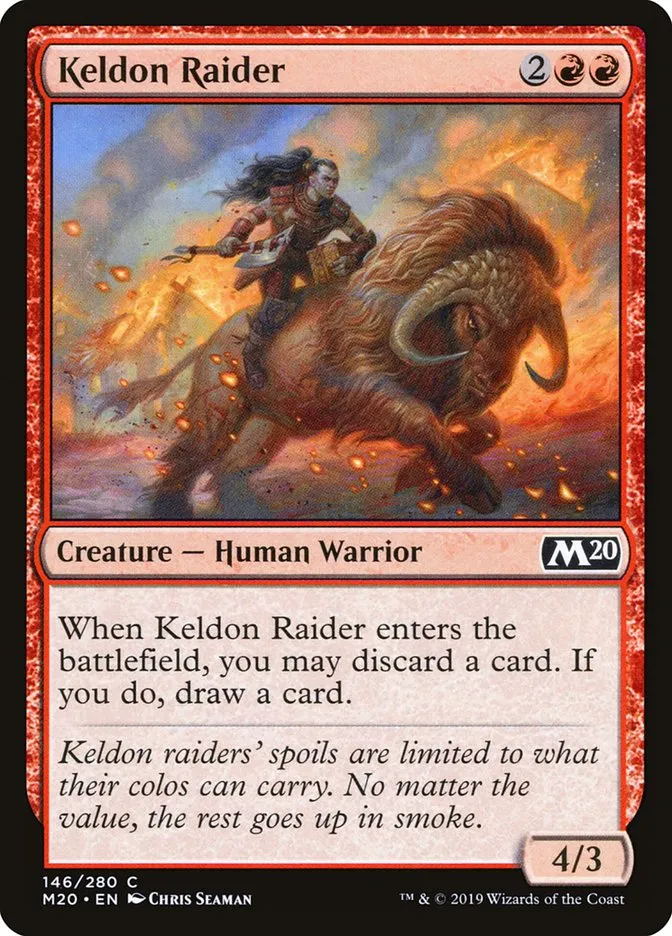 2019 Core Set 2020 Keldon Raider common #146 common card image