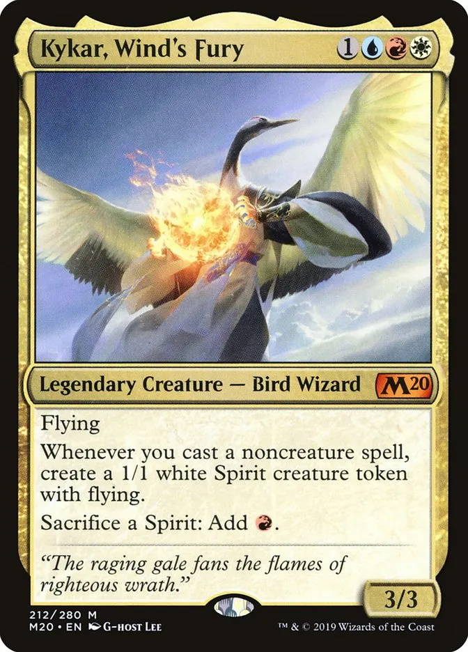 2019 Core Set 2020 Kykar, Wind's Fury #212 mythic card image