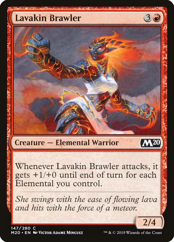 2019 Core Set 2020 Lavakin Brawler common #147 common card image