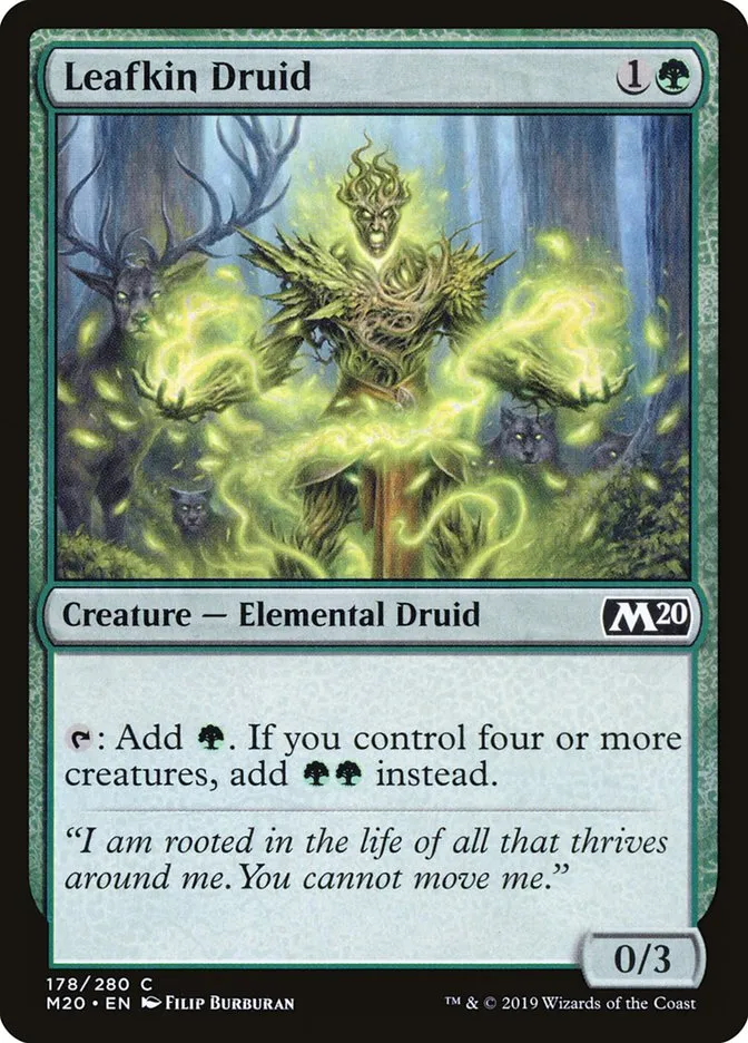 2019 Core Set 2020 Leafkin Druid common #178 common card image