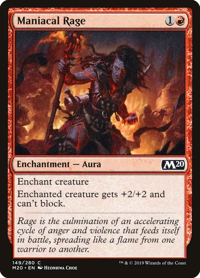 2019 Core Set 2020 Maniacal Rage common #149 common card image