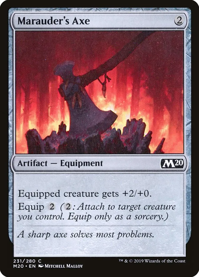 2019 Core Set 2020 Marauder's Axe [Foil] common #231 common card image