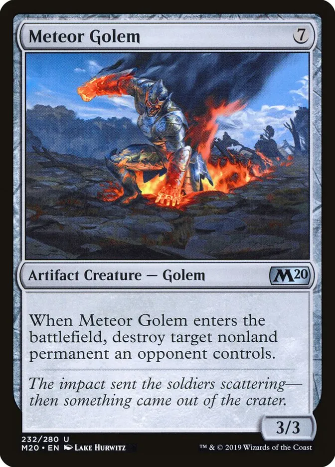 2019 Core Set 2020 Meteor Golem [Foil] uncommon #232 uncommon card image