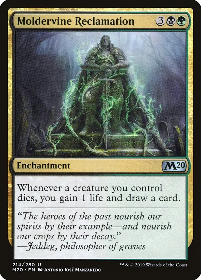 2019 Core Set 2020 Moldervine Reclamation #214 uncommon card image