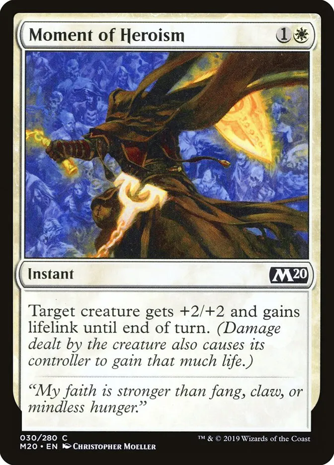 2019 Core Set 2020 Moment of Heroism [Foil] common #30 common card image
