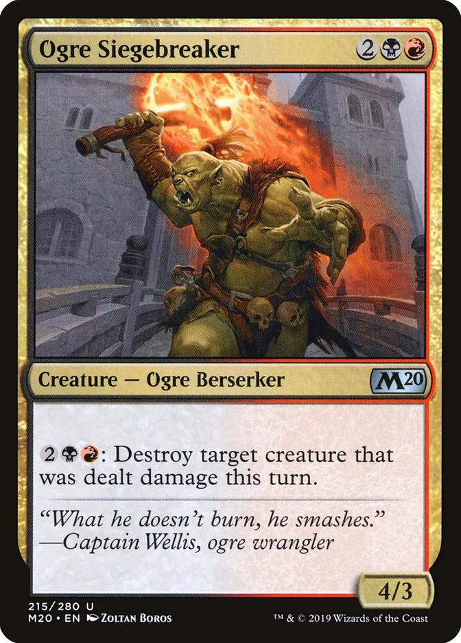 2019 Core Set 2020 Ogre Siegebreaker uncommon #215 uncommon card image