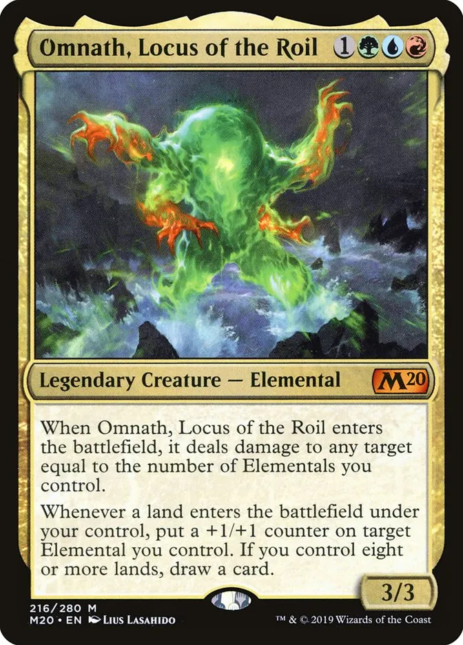 2019 Core Set 2020 Omnath, Locus of the Roil #216 mythic card image