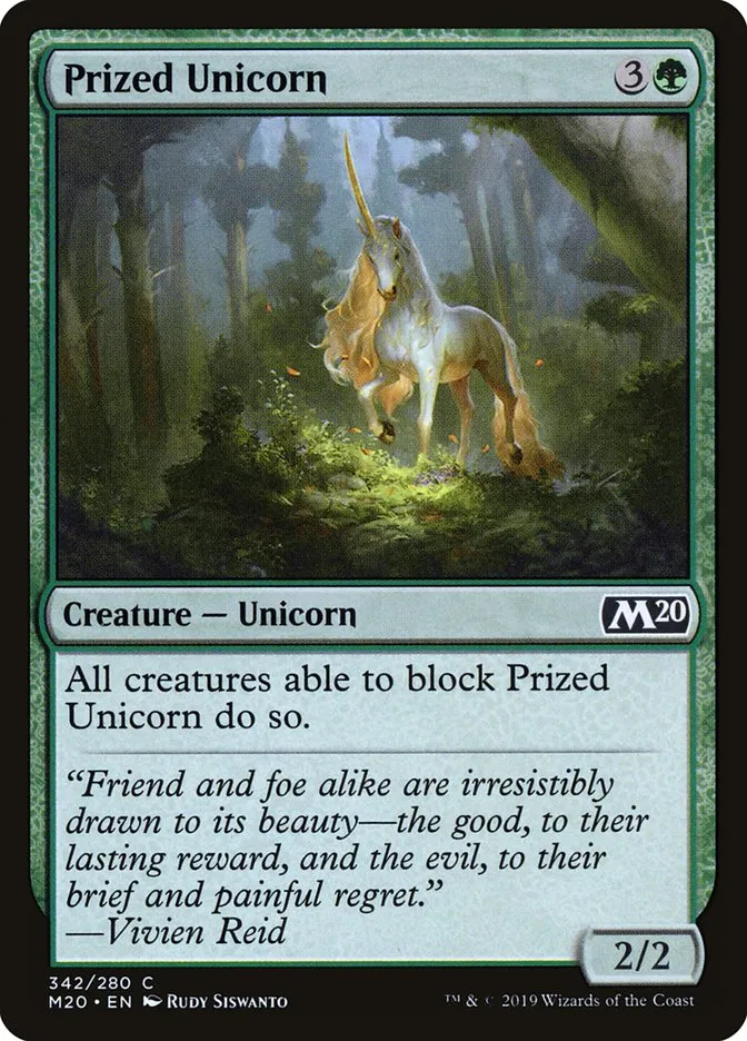 2019 Core Set 2020 Prized Unicorn common #342 common card image