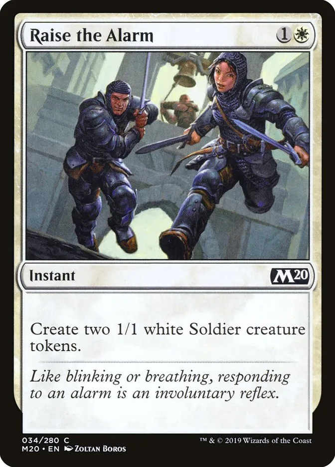 2019 Core Set 2020 Raise the Alarm [Foil] common #34 common card image