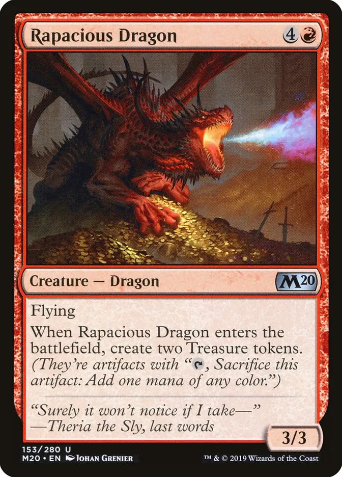 2019 Core Set 2020 Rapacious Dragon uncommon #153 uncommon card image