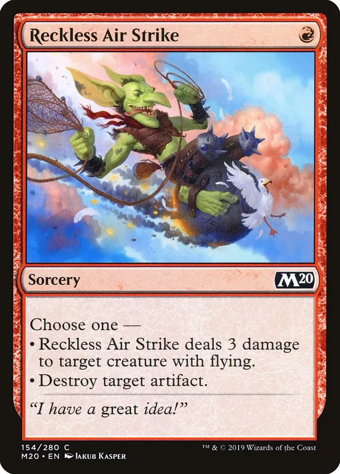 2019 Core Set 2020 Reckless Air Strike common #154 common card image