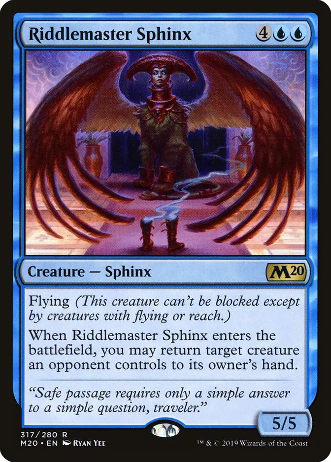 2019 Core Set 2020 Riddlemaster Sphinx rare #317 rare card image