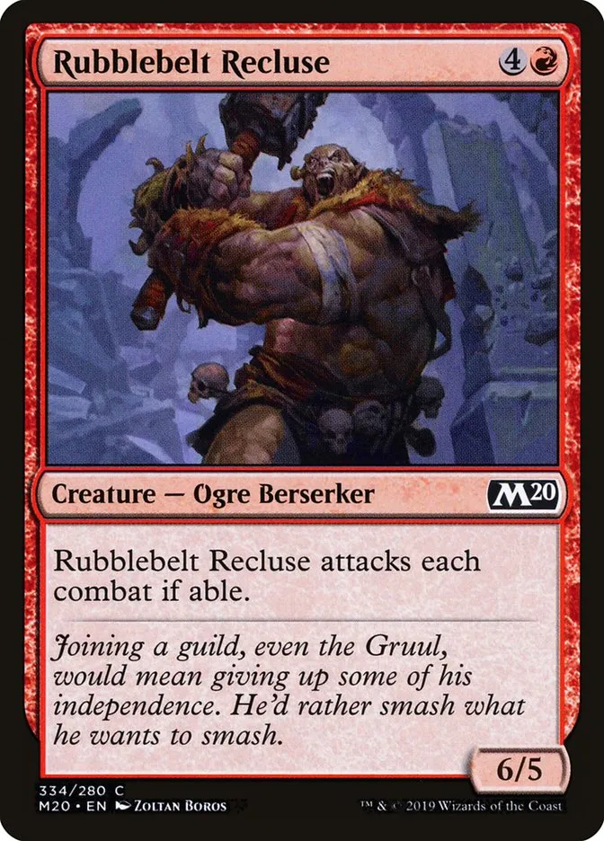 2019 Core Set 2020 Rubblebelt Recluse common #334 common card image