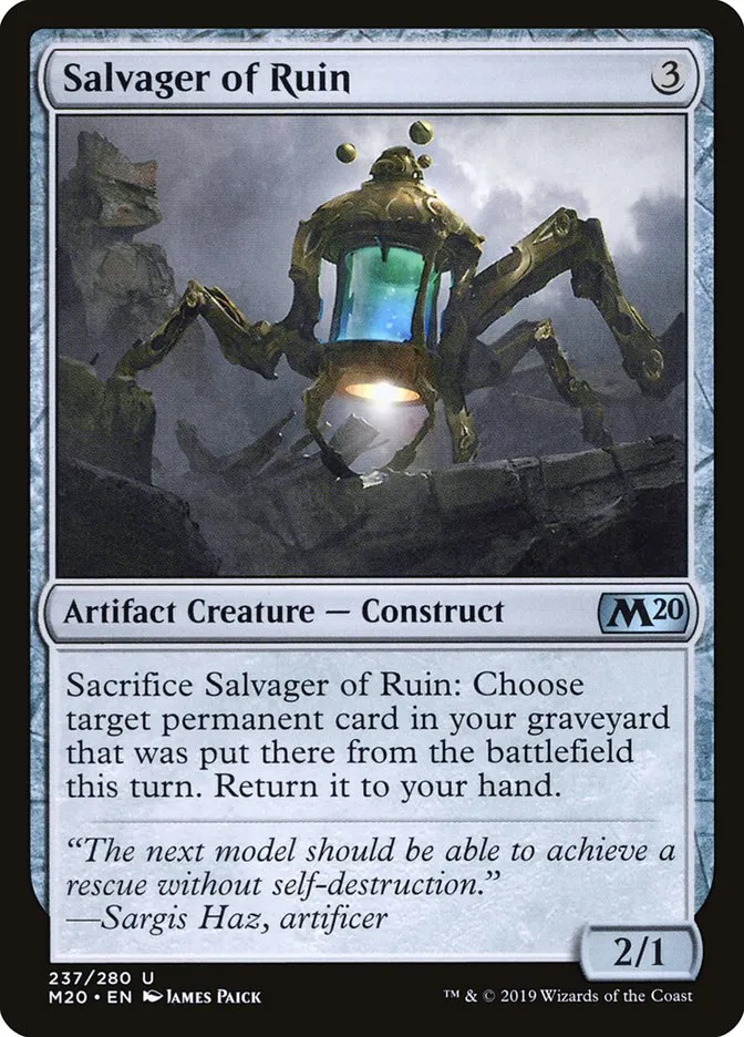 2019 Core Set 2020 Salvager of Ruin #237 uncommon card image