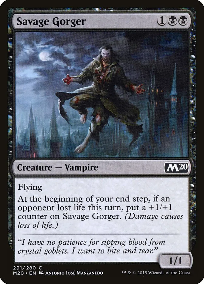 2019 Core Set 2020 Savage Gorger [Foil] common #291 common card image