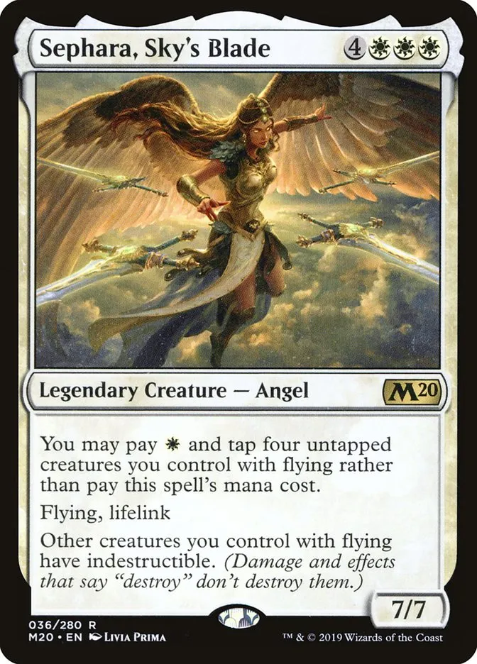 2019 Core Set 2020 Sephara, Sky's Blade [Foil] rare #36 rare card image