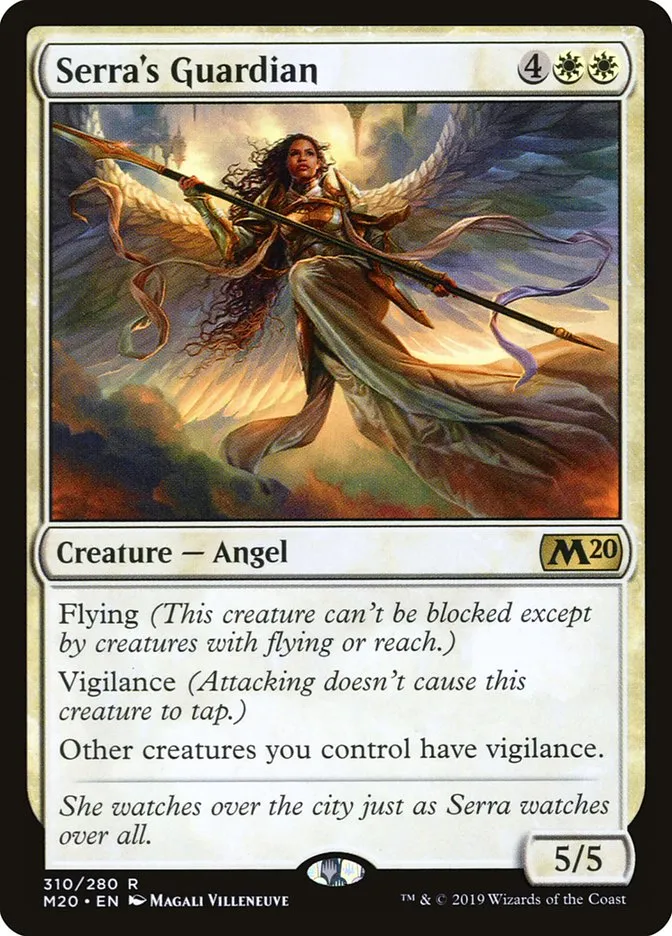 2019 Core Set 2020 Serra's Guardian #310 rare card image