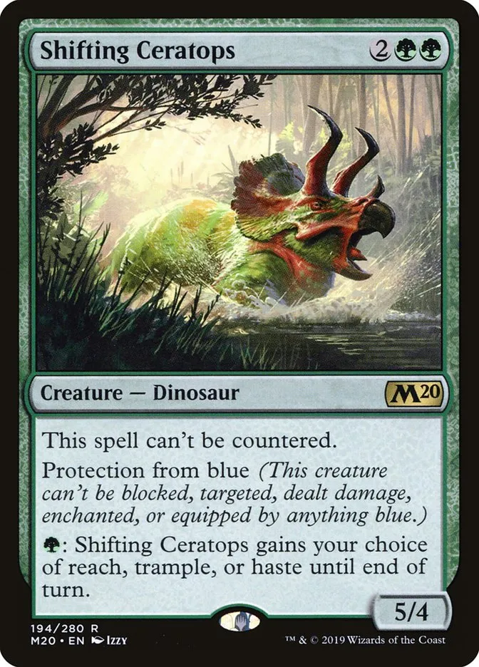 2019 Core Set 2020 Shifting Ceratops rare #194 rare card image
