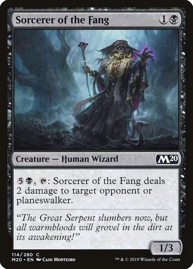 2019 Core Set 2020 Sorcerer of the Fang #114 common card image