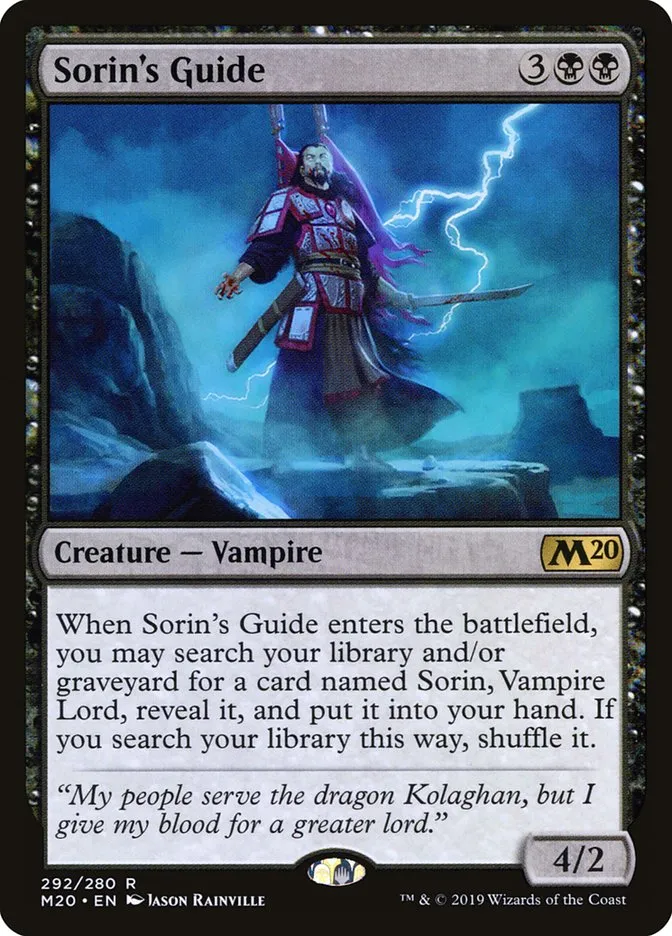 2019 Core Set 2020 Sorin's Guide #292 rare card image