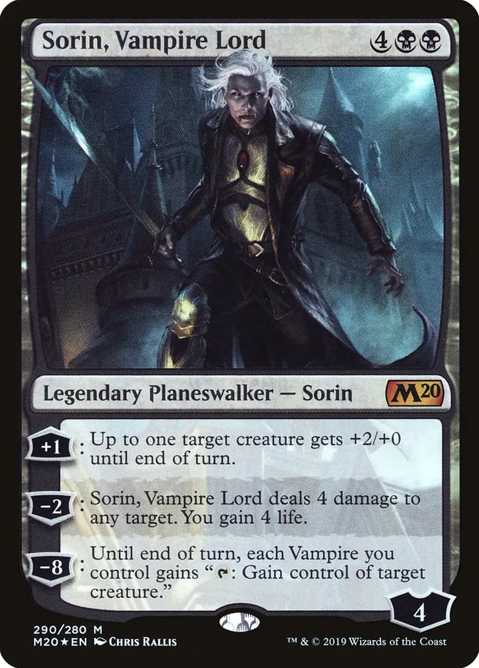 2019 Core Set 2020 Sorin, Vampire Lord #290 mythic card image