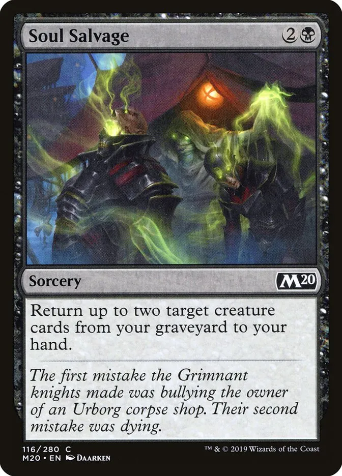 2019 Core Set 2020 Soul Salvage common #116 common card image