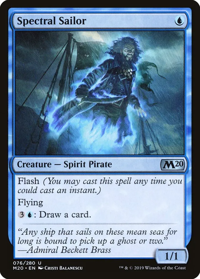 2019 Core Set 2020 Spectral Sailor [Foil] uncommon #76 uncommon card image