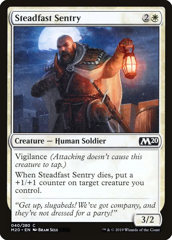 2019 Core Set 2020 Steadfast Sentry common #40 common card image