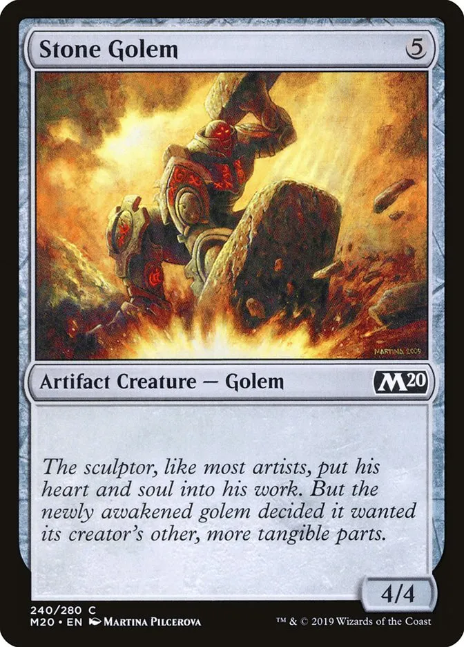 2019 Core Set 2020 Stone Golem common #240 common card image