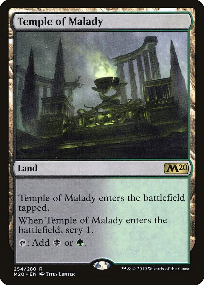 2019 Core Set 2020 Temple of Malady #254 rare card image