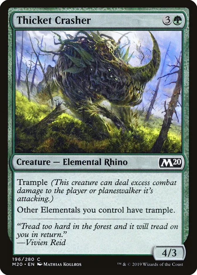 2019 Core Set 2020 Thicket Crasher [Foil] common #196 common card image