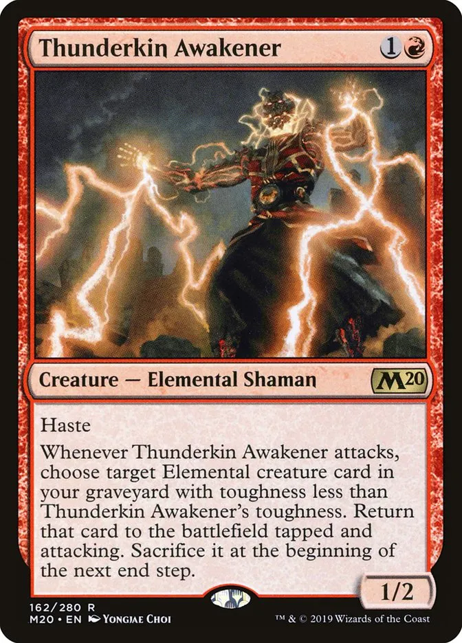 2019 Core Set 2020 Thunderkin Awakener rare #162 rare card image