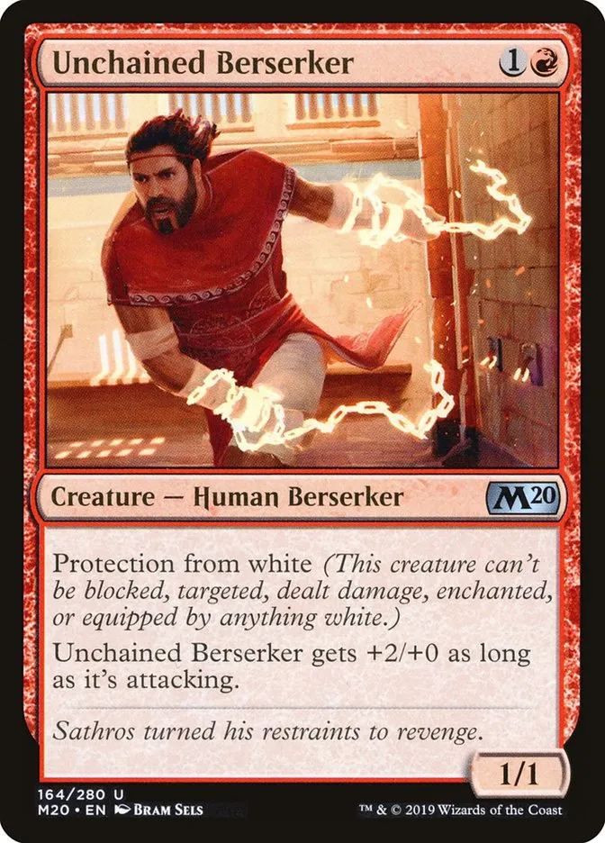 2019 Core Set 2020 Unchained Berserker [Foil] uncommon #164 uncommon card image