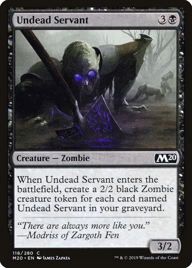2019 Core Set 2020 Undead Servant #118 common card image