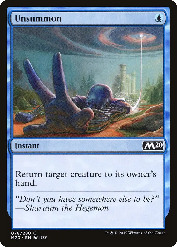2019 Core Set 2020 Unsummon [Foil] common #78 common card image