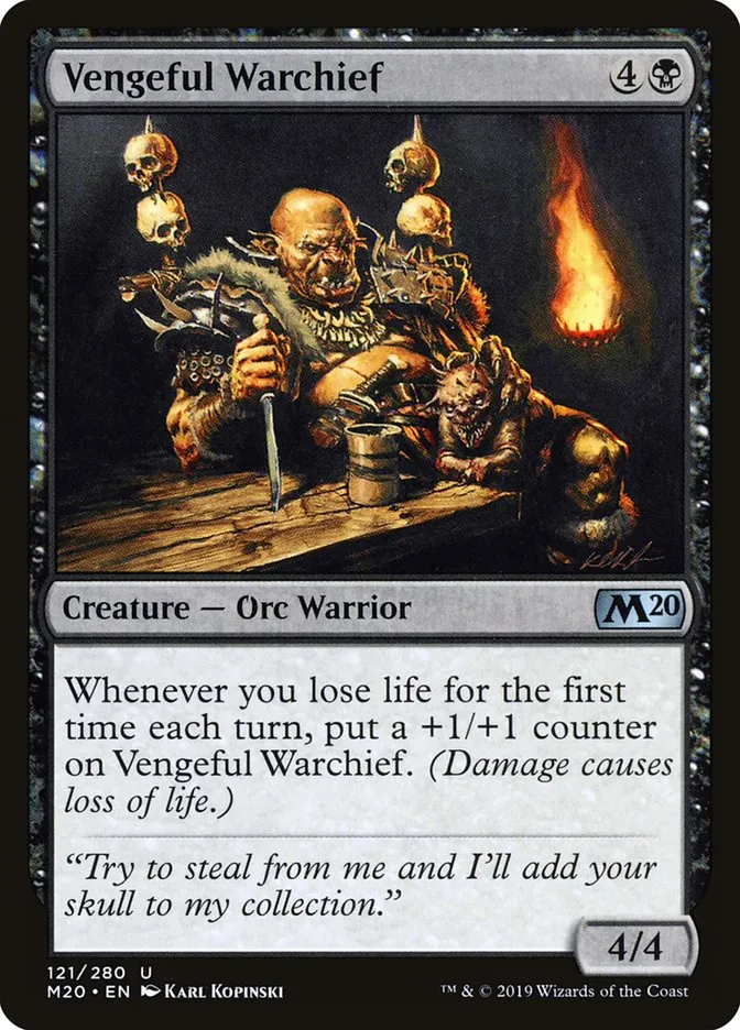 2019 Core Set 2020 Vengeful Warchief uncommon #121 uncommon card image