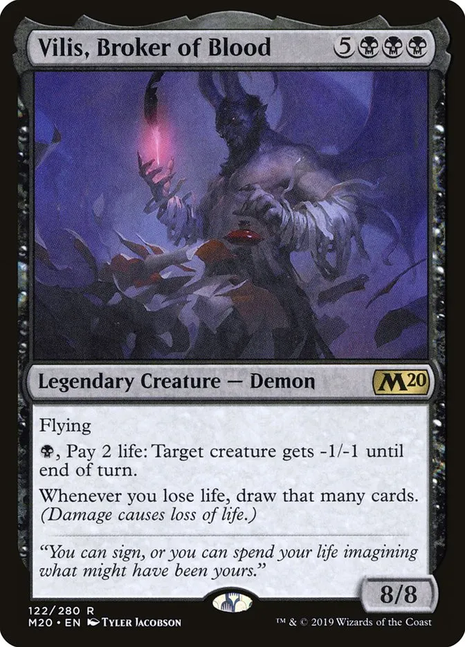2019 Core Set 2020 Vilis, Broker of Blood rare #122 rare card image