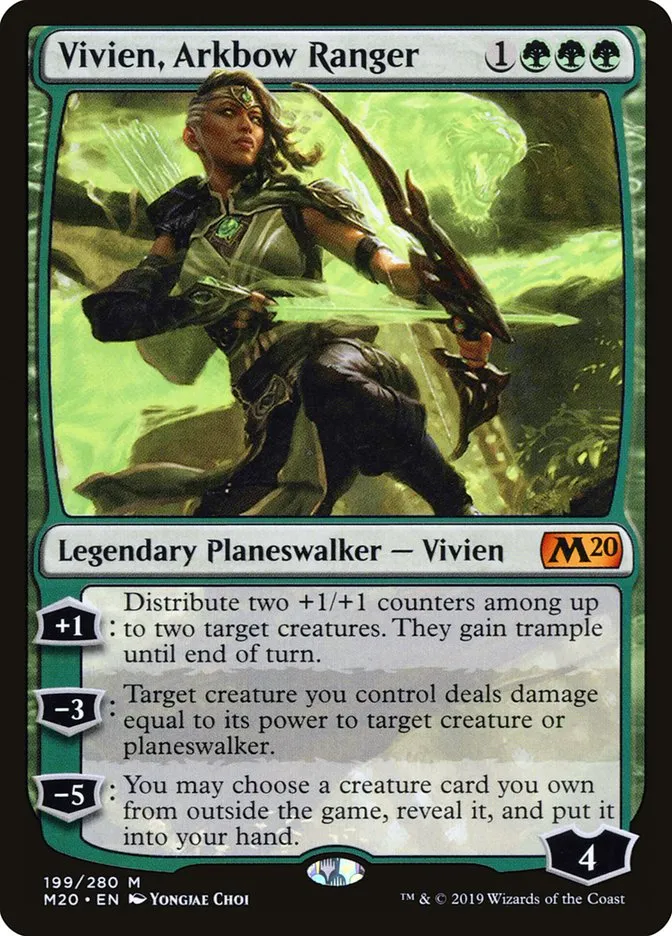 2019 Core Set 2020 Vivien, Arkbow Ranger #199 mythic card image