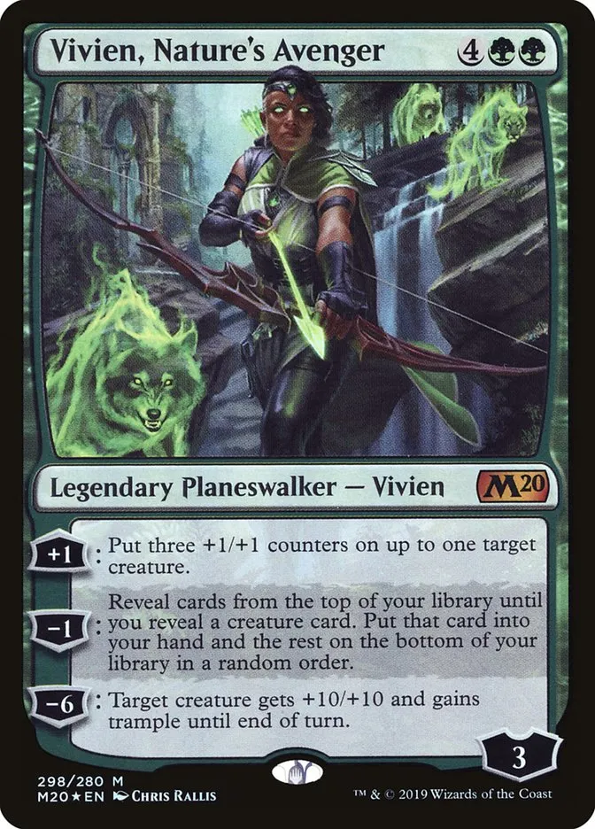 2019 Core Set 2020 Vivien, Nature's Avenger #298 mythic card image