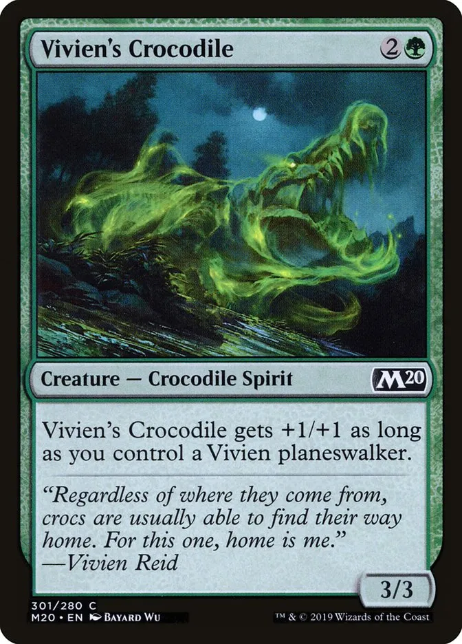 2019 Core Set 2020 Vivien's Crocodile #301 common card image