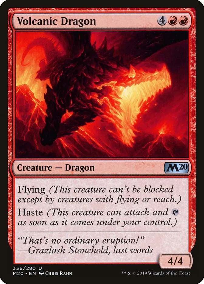 2019 Core Set 2020 Volcanic Dragon uncommon #336 uncommon card image