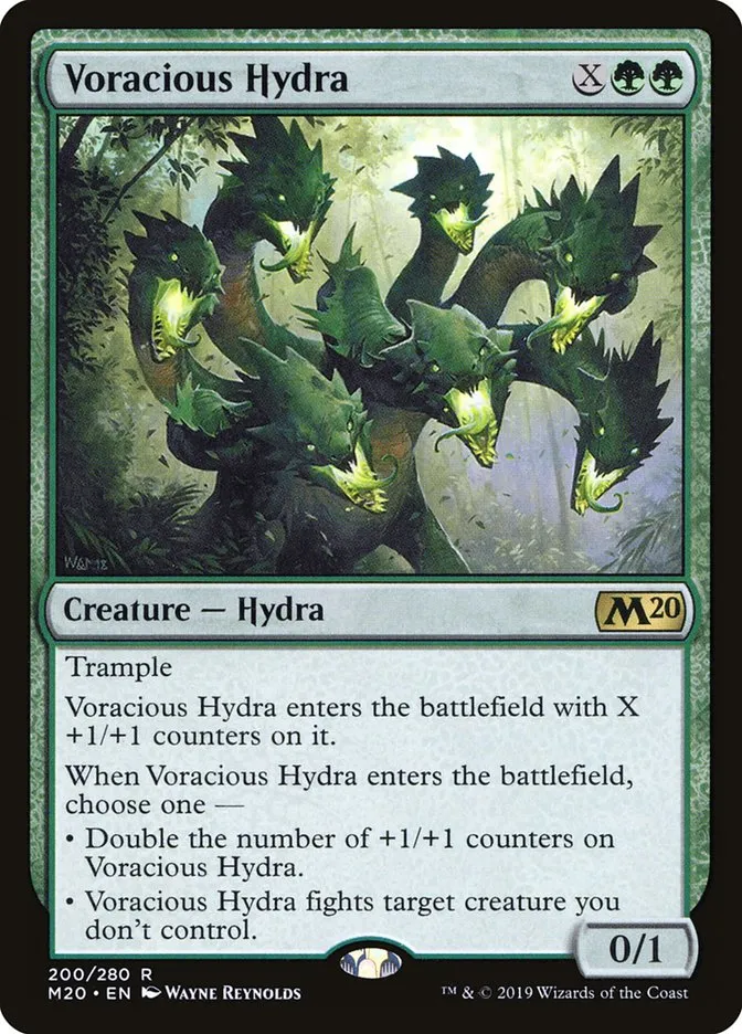 2019 Core Set 2020 Voracious Hydra rare #200 rare card image