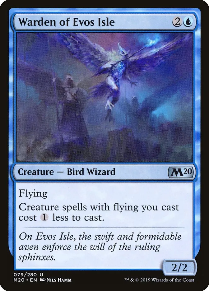 2019 Core Set 2020 Warden of Evos Isle [Foil] uncommon #79 uncommon card image
