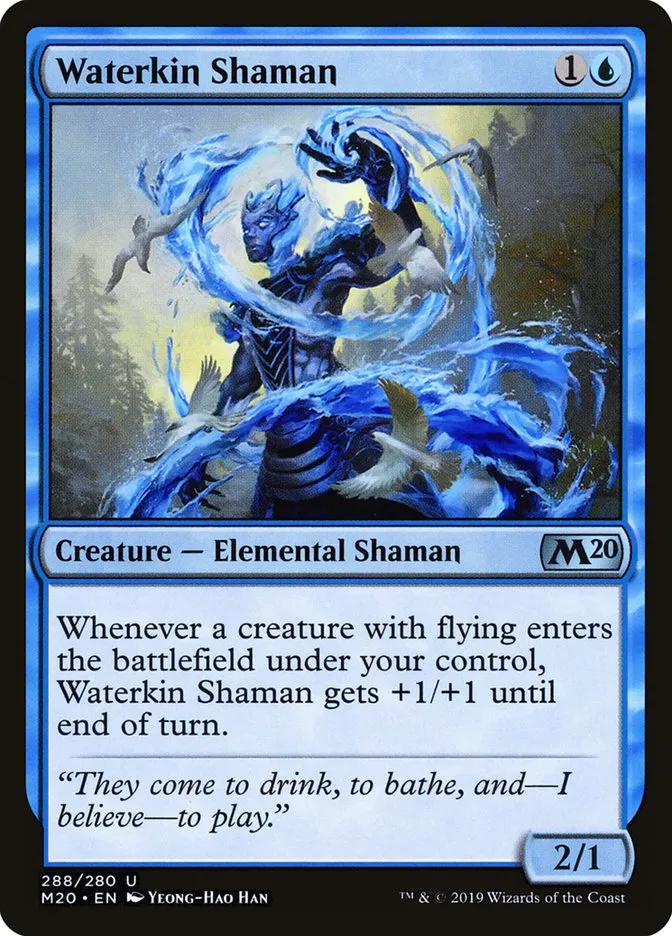 2019 Core Set 2020 Waterkin Shaman #288 uncommon card image