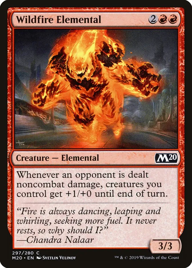 2019 Core Set 2020 Wildfire Elemental common #297 common card image