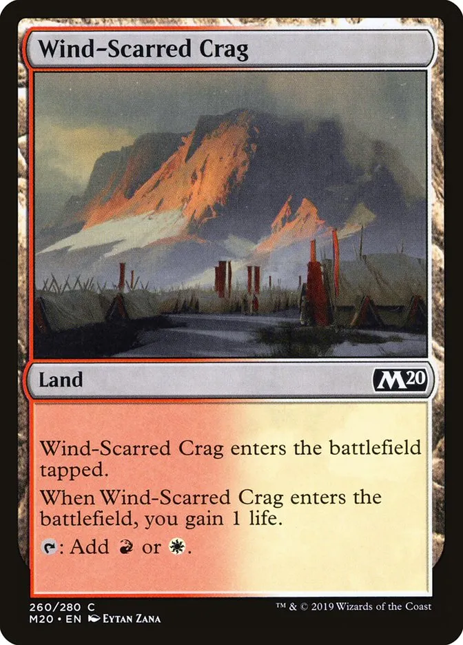 2019 Core Set 2020 Wind-Scarred Crag #260 common card image