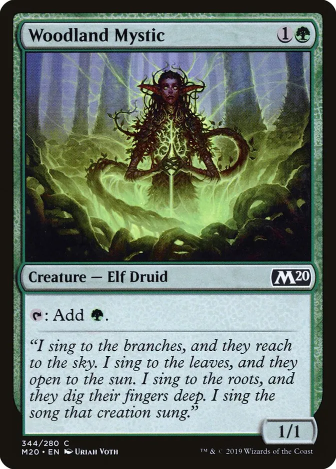 2019 Core Set 2020 Woodland Mystic #344 common card image
