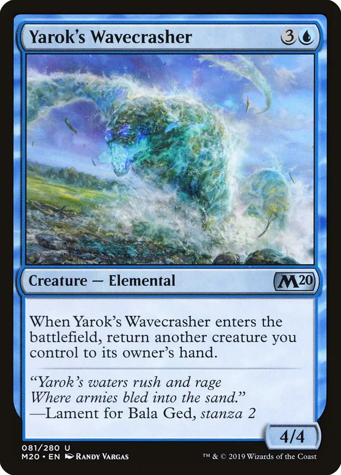 2019 Core Set 2020 Yarok's Wavecrasher uncommon #81 uncommon card image