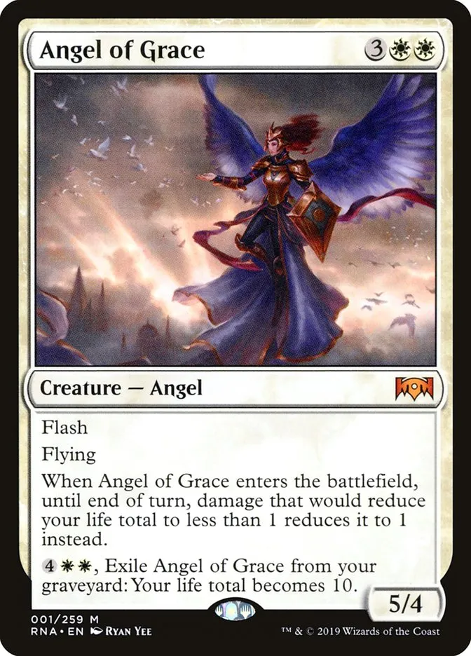 2019 Ravnica Allegiance Angel of Grace [Foil] mythic #1 mythic card image